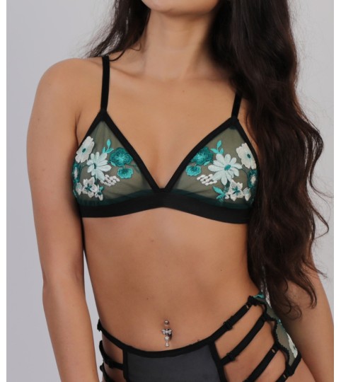 Ethereal Embroidered Tulle Bralette