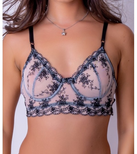 Venus Made-to-Measure Embroidered Lace Bardot Bra
